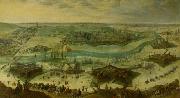 Peter Snayers A siege of a city, thought to be the siege of Gulik by the Spanish under the command of Hendrik van den Bergh, 5 September 1621-3 February 1622. oil painting reproduction